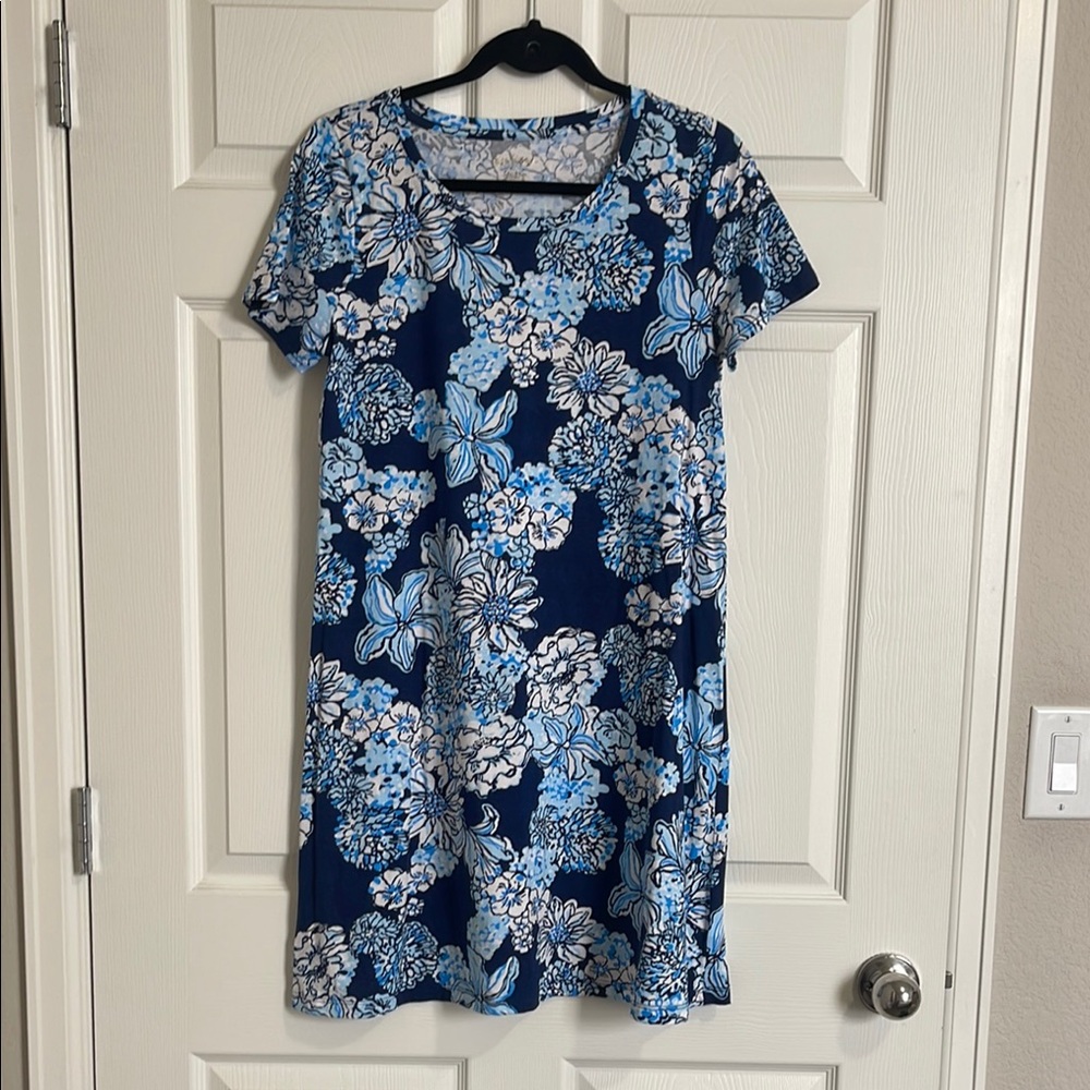 Lilly Pulitzer Floral Blue and White Dress